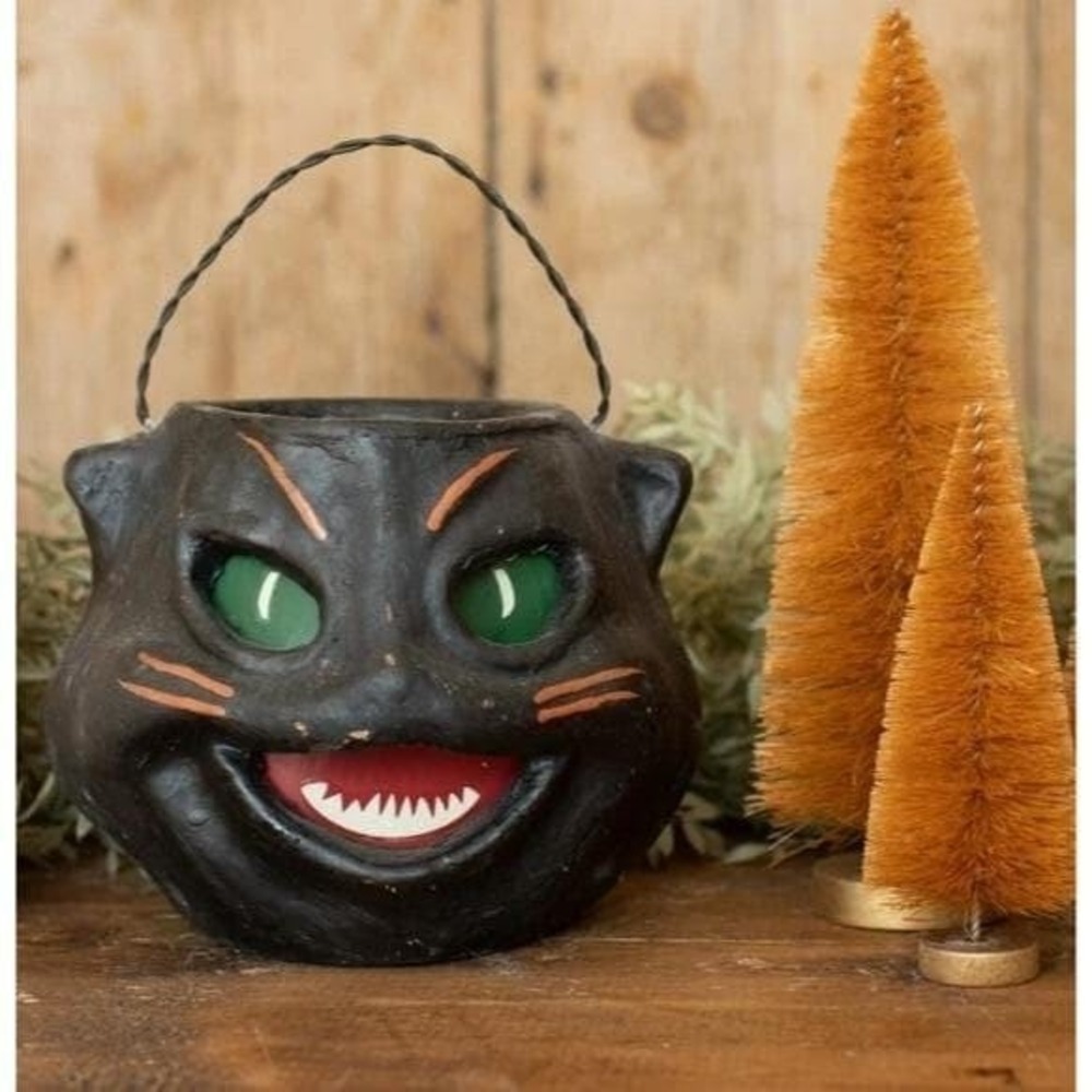 Ragon House Halloween 5" Black Cat Bucket Fall Vintage Inspired NEW